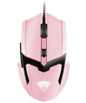 Trust GXT 101P Gav myš / herní / drátová / optická / 4800 dpi / 5 tlačítek / USB / růžová
