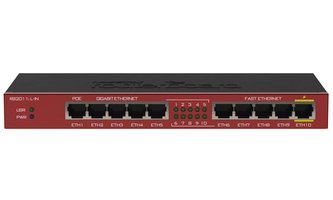 Mikrotik RouterBOARD RB2011iL-IN/ 600 MHz/ 64 MB RAM/ 5x GLAN/ 5x LAN/ R OS L4/ PoE/ krabicka/ zdroj