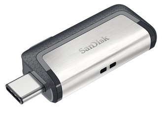 SanDisk Ultra Dual USB-C Drive 256GB / USB 3.0 Typ-C /  USB 3.0 Typ-A / stříbrný