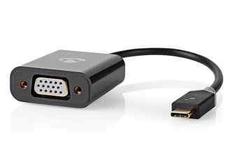 NEDIS kabel USB-C™ s adaptérem/ USB-C™ zástrčka – VGA™ zásuvka/ Antracit/ plastový sáček/ 20cm