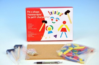 Sada dřevěná - podložka korková s kladívkem 229ks v krabici