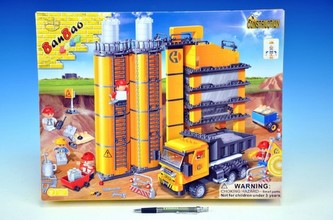 Stavebnice BanBao Auto+Rafinérie 552ks + 6 figurek v krabici 45x35x7cm