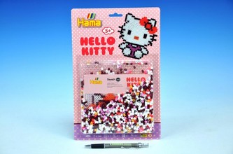 (C) Zažehlovací korálky Hello Kitty Midi 1100ks + podložka na kartě