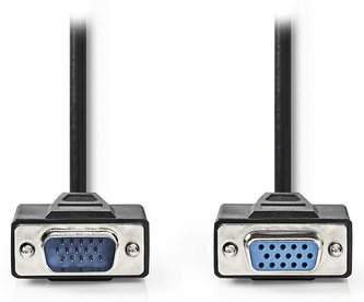 NEDIS prodlužovací kabel VGA (D-SUB)/ zástrčka VGA - zásuvka VGA/ černý/ 5m