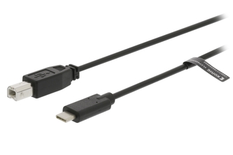 VALUELINE kabel USB 2.0/ zástrčka USB-C - zástrčka USB-B/ černý/ 3m