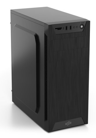 SilentiumPC skříň MiniT Armis AR1 Pure Black / čtečka SD / 2x USB 3.0 / 1x 80mm fan / černá