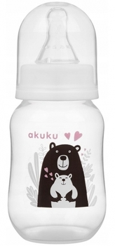 Kojenecké láhev s obrázkem Akuku 125 ml mědvěd bílá