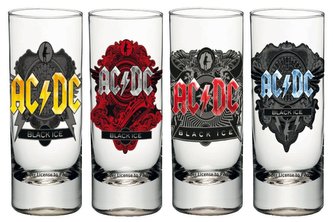 Štamprle sklenice AC/DC: Set 4 kusů (objem 50 ml)