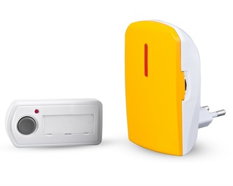 ELEKTROBOCK Bezdrátový síťový zvonek BZ11 - oranžový / 50m / 230V / 60dB