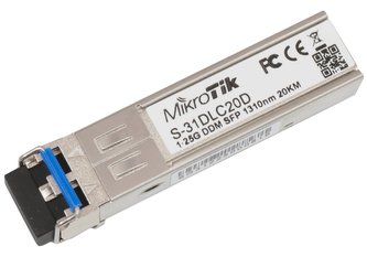 MikroTik S-31DLC20D SFP optický modul , SM, 20km, 1,25G, 1310Nm, DDM