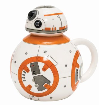 Keramický 3D hrnek Star Wars|Hvězdné války: BB-8 s víčkem (objem 320 ml) bílý