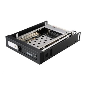 AKASA HDD box Lokstor M25 / AK-IEN-08 / pro 2,5\" SATA, do 3,5\" pozice / zámek / železný / černý