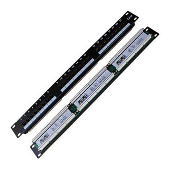 DATACOM Patch panel 19\" UTP 24 port CAT5E LSA 1U BK (3x8p)
