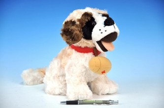 Pes záchranář plyš 23cm na baterie se zvukem sedící 0+