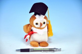 Sova student plyš 15cm od 0 měsíců