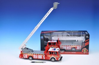 Auto hasiči narážecí 38x10x16cm na baterie se zvukem se světlem v krabici