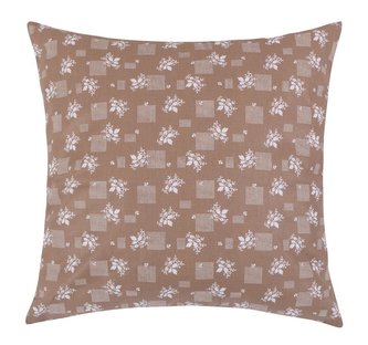 Polštářek ADÉLA - hnědý kvítek - 40x40 cm