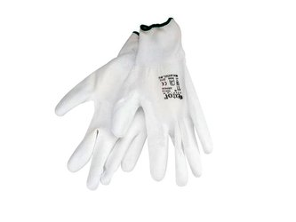 Rukavice 11\" bílé z polyesteru polomáčené v PU, EXTOL PREMIUM