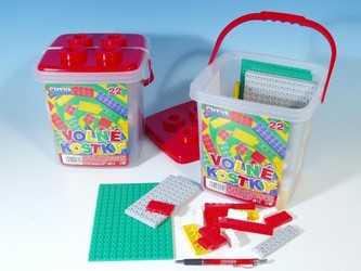 Stavebnice Cheva 22 Volné kostky plast 17x22x17cm 242ks v kbelíku