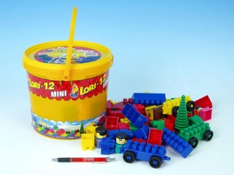 Stavebnice LORI 12 plast 82ks v plastovém kbelíku 20cm