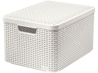 box úložný RATTAN 44,5x33x25cm (L) s víkem, STYLE2, PH KRÉM