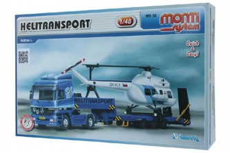Stavebnice Monti 58 Actros L-MB Helitransport 1:48 v krabici 32x20,5x7,5cm