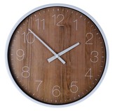 hodiny nástěnné pr.25cm PH BÍ/imitace dřeva