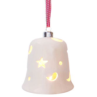 Dekorační zvon Idena s 10 LED žárovkama, 150 cm dlouhé poutko k zavěšení