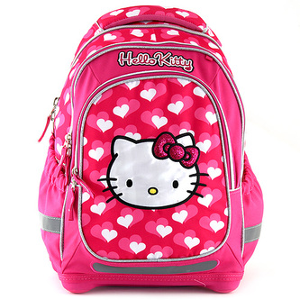 Školní batoh Hello Kitty růžový se srdíčky