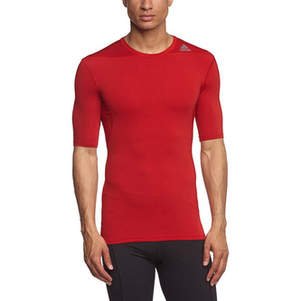 Termo tričko Adidas Techfit Base s krátkým rukávem | Červená | XL