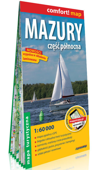 Mazury. Część północna laminowana mapa turystyczna 1:60 000