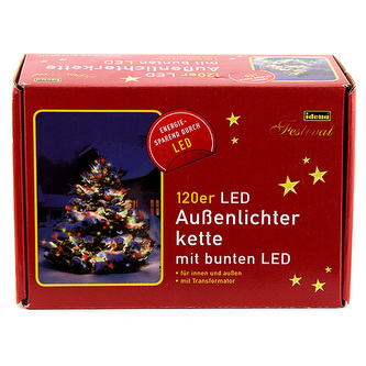 Světelný řetěz Idena vnitřní/venkovní, LED, barevný, 20m