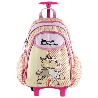 Batoh trolley mini Nici růžovo-žlutý, dvě ovečky