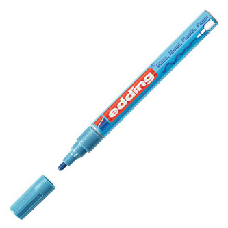 Lakový popisovač Edding 751, 1-2 mm, světle modrá metalíza