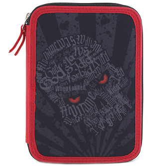 Školní penál s náplní Target Černý/červené lemování