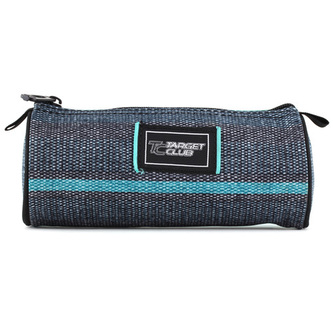 Školní penál Target kulatý, černo-zelený