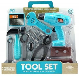 Zestaw narzędzi z wiertarką