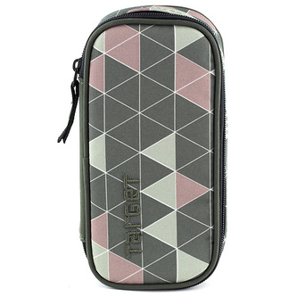 Školní penál Target tmavě zelený s trojúhelníkovým motivem