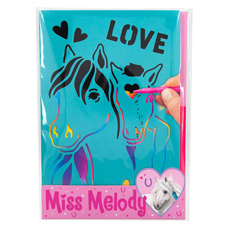 Škrabací obrázky Miss Melody S duhovým podkladem, včetně škrabátka