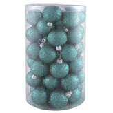 Vánoční ozdoba Europalms Vánoční dekorační ozdoby, 3,5 cm, tyrkysové se třpytkami, 48