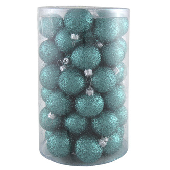 Vánoční ozdoba Europalms Vánoční dekorační ozdoby, 3,5 cm, tyrkysové se třpytkami, 48