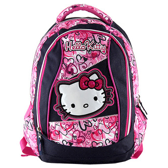 Batoh Hello Kitty motiv jeans, modro-růžový
