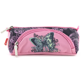 Školní penál Target čtvercový, růžový