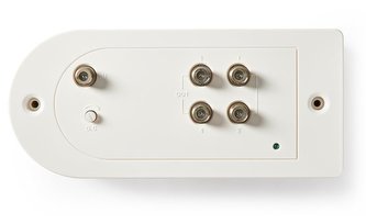NEDIS zesilovač CATV/ maximální zesílení 23 dB/ 86–1 006 MHz/ 4 výstupy/ zpětný kanál/ konektor F/ bílý