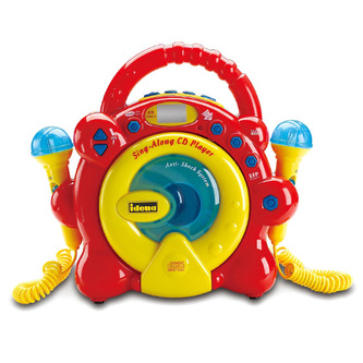 CD přehrávač Idena Žluto-červený, 2 mikrofony