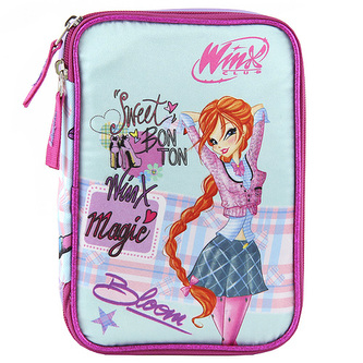 Školní penál s náplní Target Bloom z Winx Clubu, barva tyrkysová