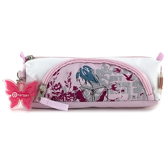 Školní penál Target čtvercový, růžový