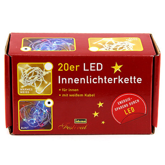 Světelný řetěz Idena vnitřní, LED, barevný, 3,40m