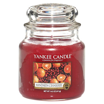 Svíčka ve skleněné dóze Yankee Candle Mandarinky s brusinkami, 410 g
