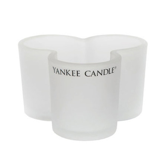 Svícen skleněný Yankee Candle Trojlístek, na 3 svíčky, matné sklo